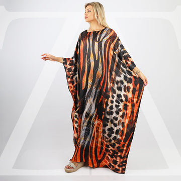 Dubai Silky Satin Jalabiya - Printed