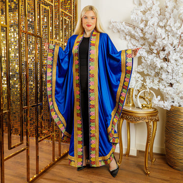 Dubai Silky Satin kaftan- Embroidered
