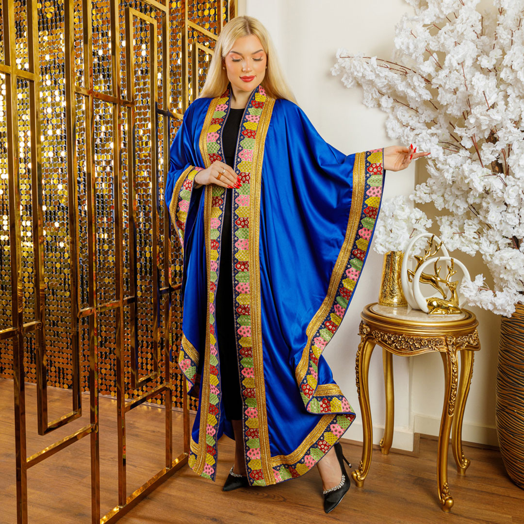 Dubai Silky Satin kaftan- Embroidered