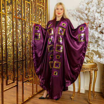 Dubai Silky Satin kaftan- Embroidered