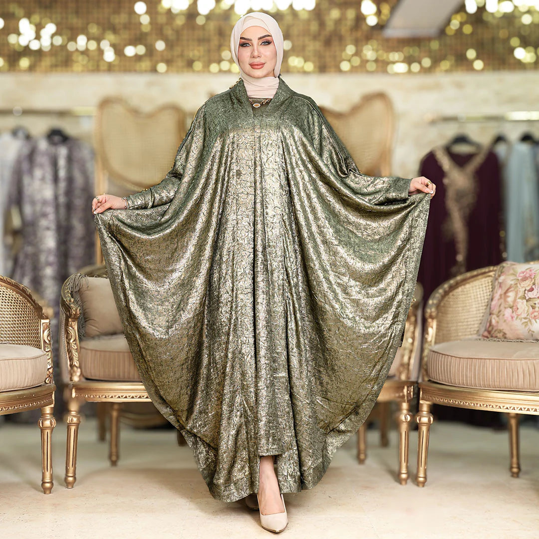 Shiny Emirati Kaftan Set(two-piece)