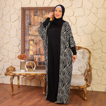 Practical Saudi Jersey prayer dress with headscarf