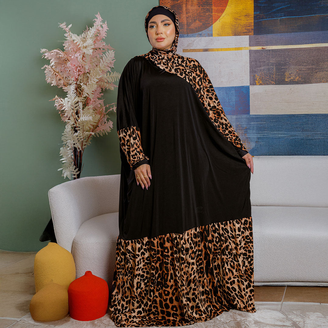 Practical Saudi Jersey  prayer dress with headscarf