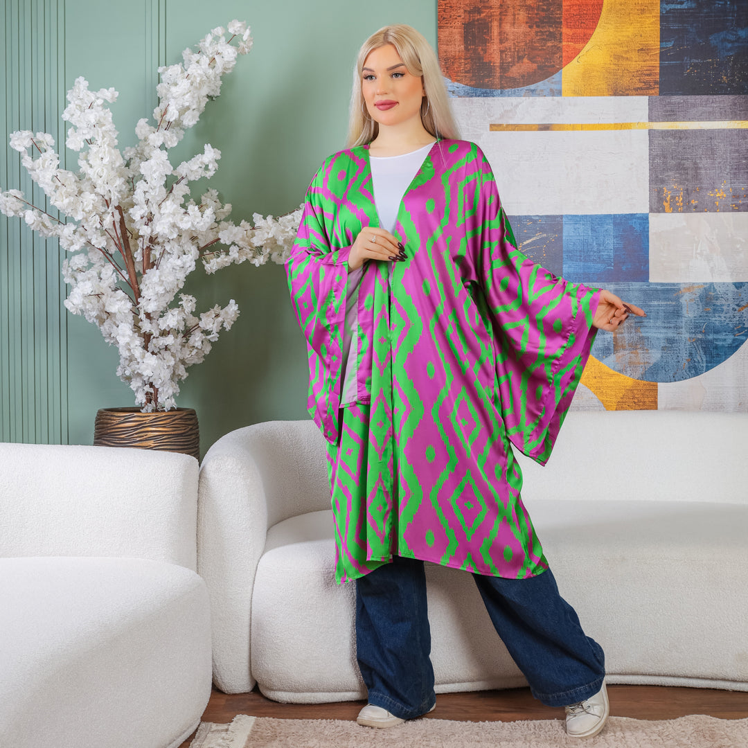 Silky Satin Cardigan-Printed