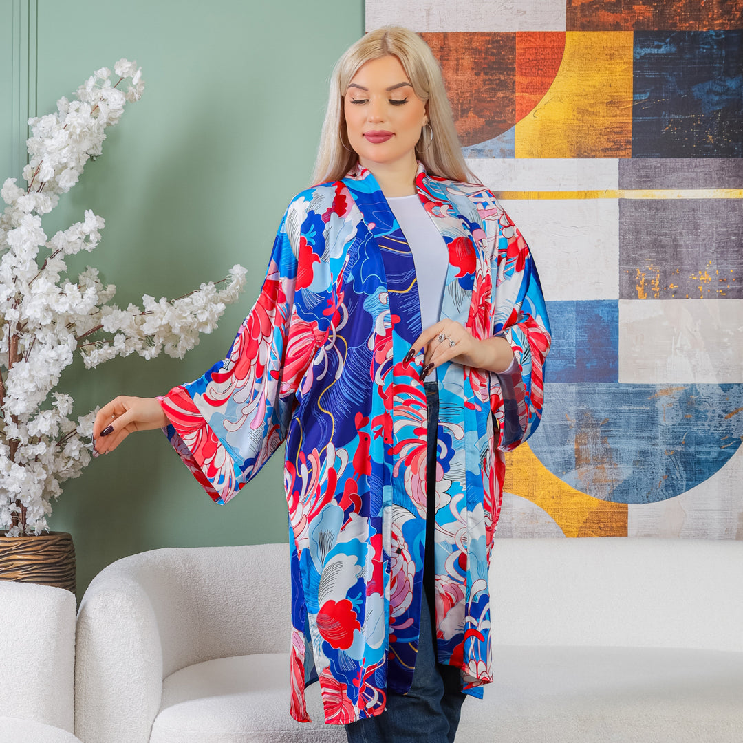 Silky Satin Cardigan-Printed