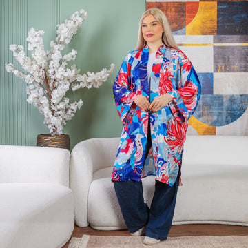 Silky Satin Cardigan-Printed