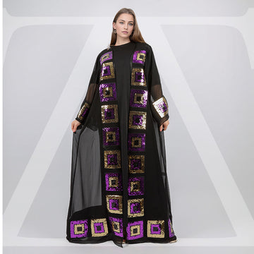 Arabic Chiffon kaftan - Embroidered