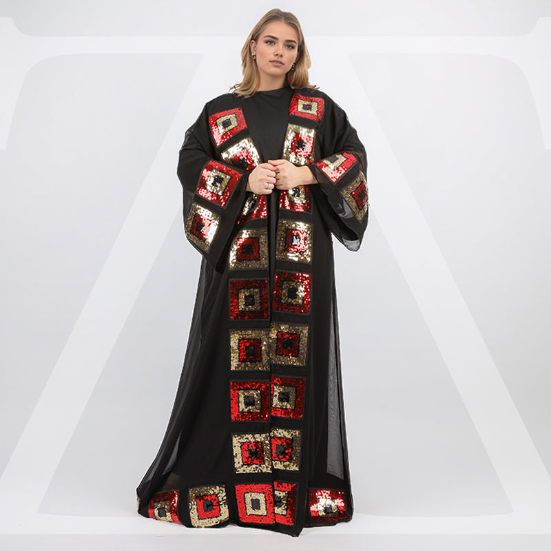 Arabic Chiffon kaftan - Embroidered