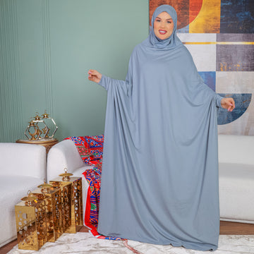 Practical Bahraini prayer dress with headscarf- plain