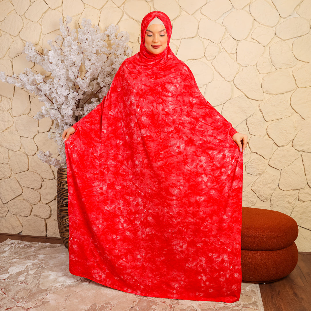 Practical  Bahraini prayer dress with headscarf- printed