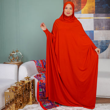 Practical Bahraini prayer dress with headscarf- plain