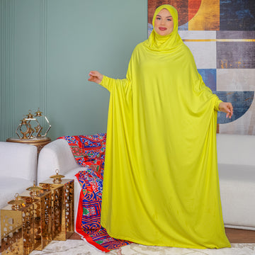 Practical Bahraini prayer dress with headscarf- plain