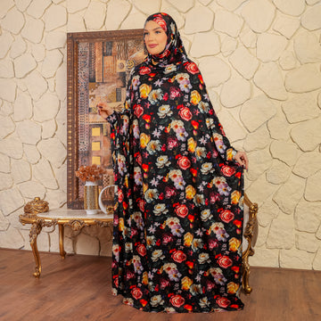 ثوب صلاة بحريني - مطبوع عملي مع غطاء الرأس