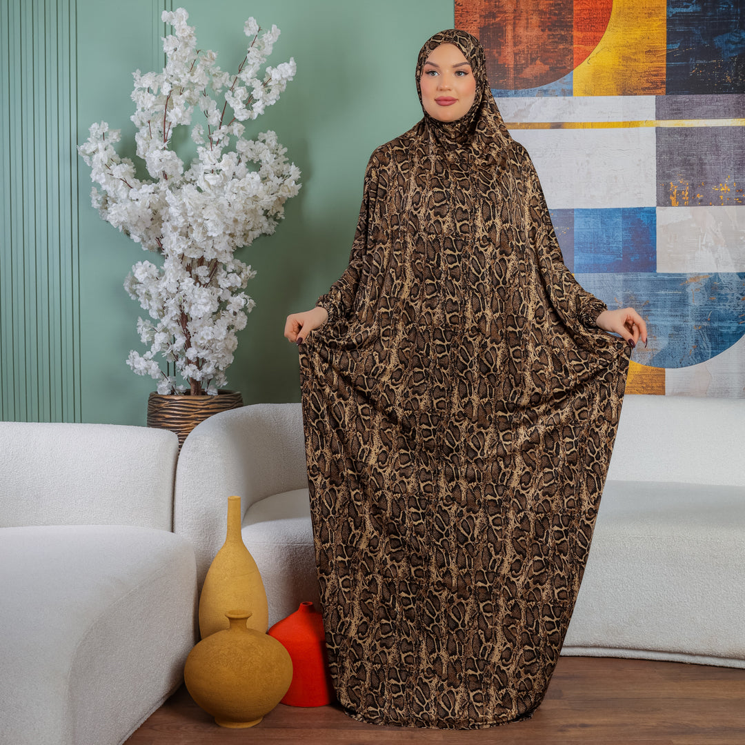 Practical  Kuwaiti Jersey prayer dress  with headscarf