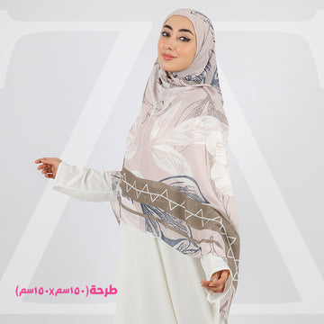 طرحة شيفون مربع - مطبوع