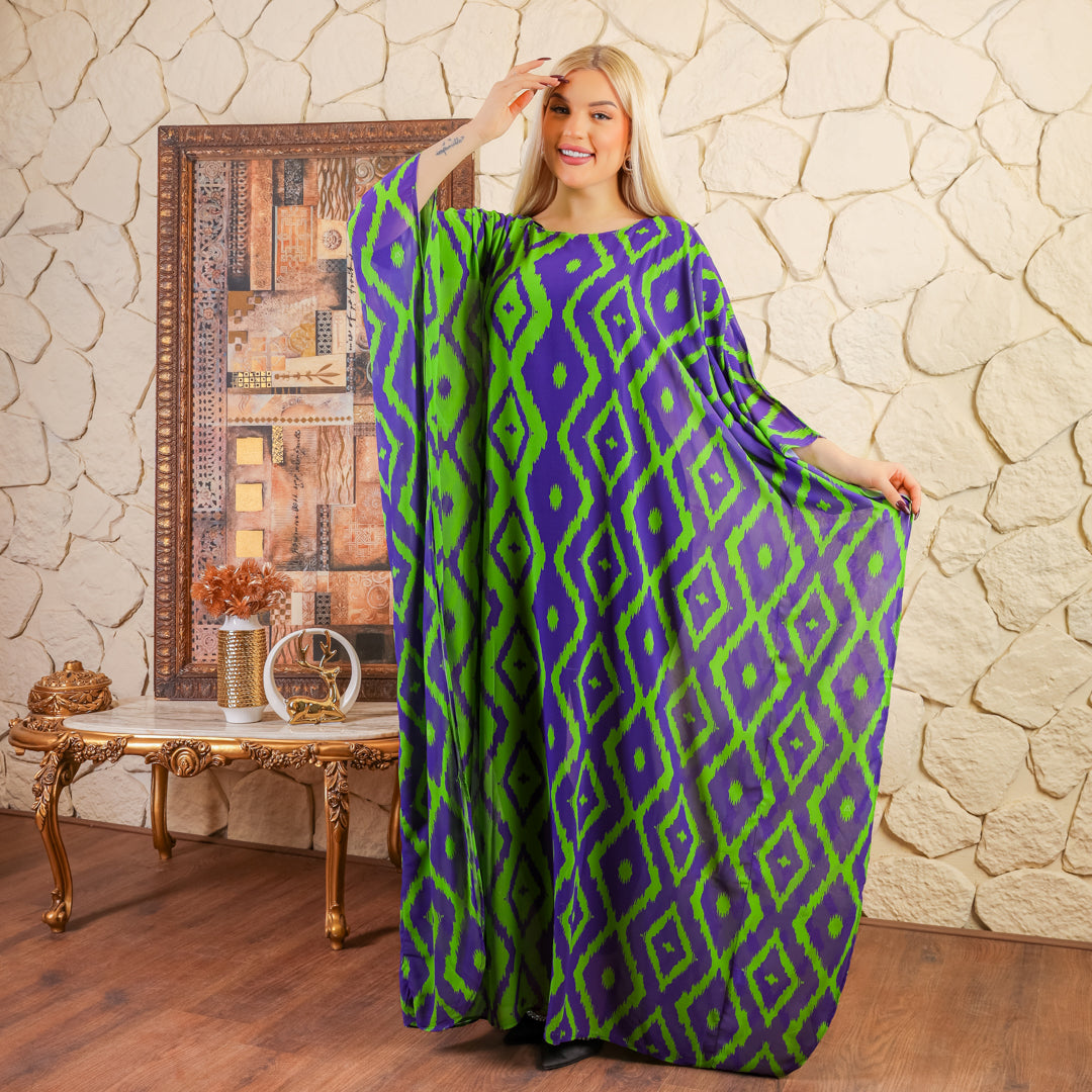 چلابية دبي شيفون - مطبوع