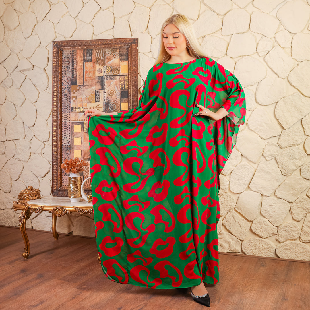 چلابية دبي شيفون - مطبوع