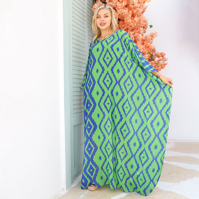 چلابية دبي شيفون - مطبوع