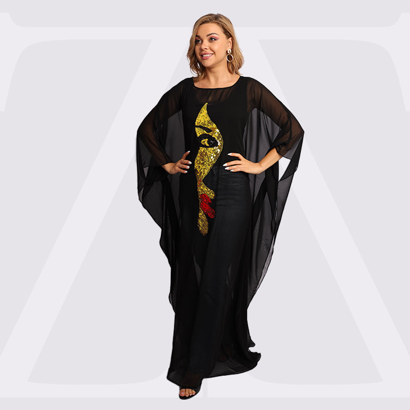 Dubai  Chiffon Jalabiya- Embroidered