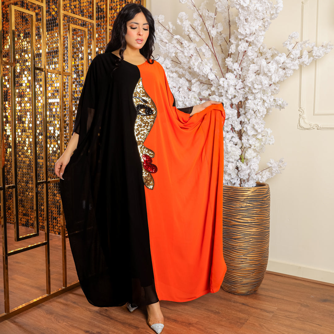 Dubai  Chiffon Jalabiya- Embroidered