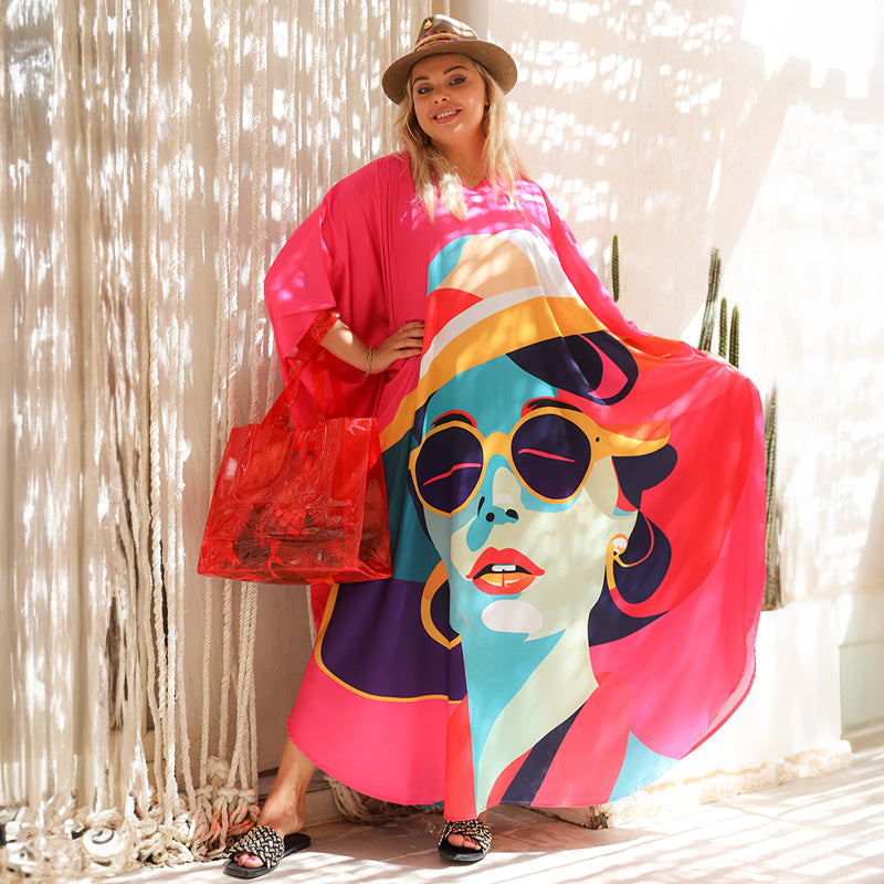 Silky Satin dress -butterfly design - printed