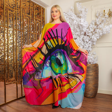 Dubai Chiffon Jalabiya- Printed