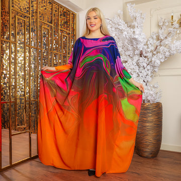 Dubai Chiffon Jalabiya- Printed
