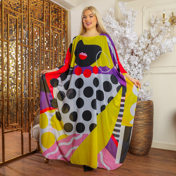 Dubai Chiffon Jalabiya- Printed