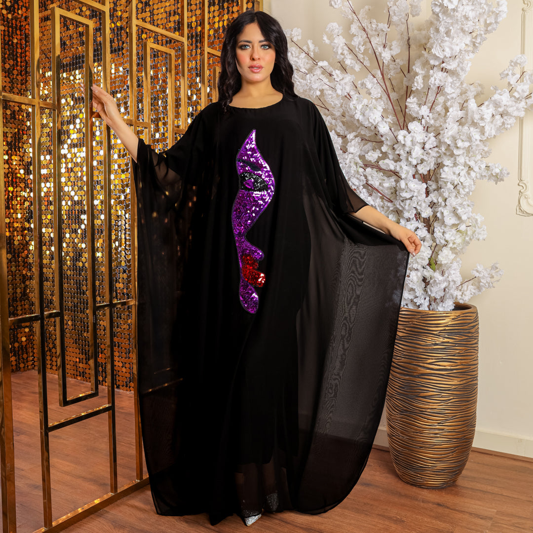 Dubai  Chiffon Jalabiya- Embroidered
