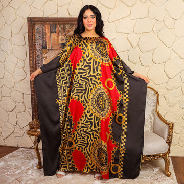 Dubai Silky Satin Jalabiya - Printed