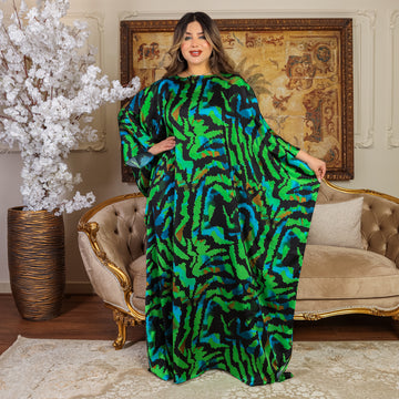 Dubai Silky Satin Jalabiya - Printed