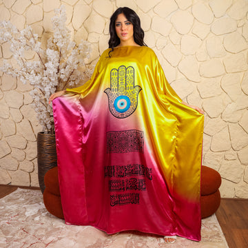 Dubai Silky Satin Jalabiya - Printed