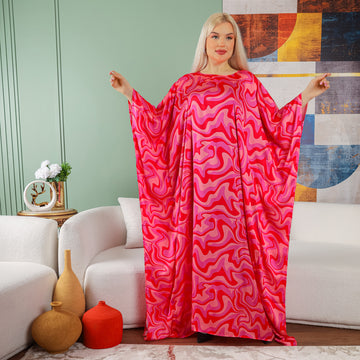 Dubai Silky Satin Jalabiya - Printed