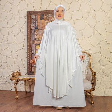 ثوب صلاة توينز كريب ليكرا عملي مع غطاء الرأس