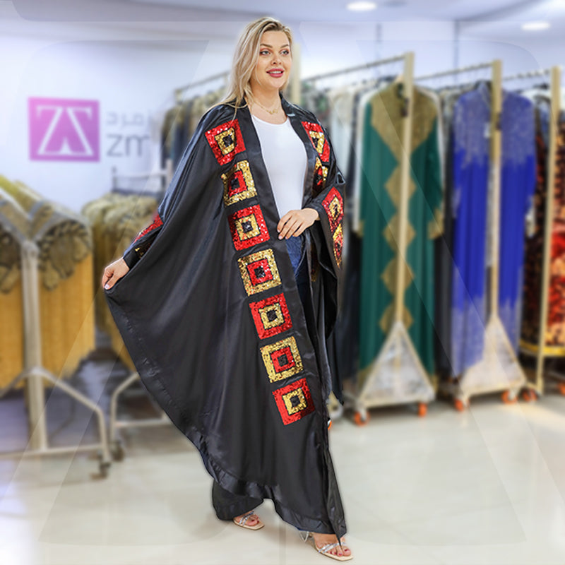 Dubai Silky Satin kaftan- Embroidered