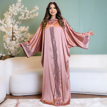 إسدال مغربى حرير ستان - ساده