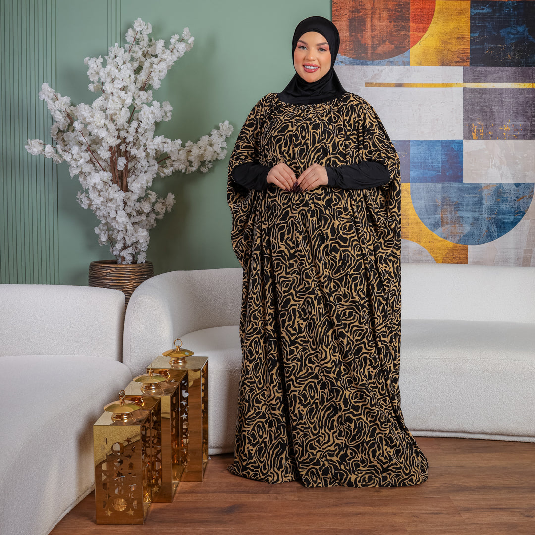 Practical Kuwaiti Crepe prayer dress with headscarf
