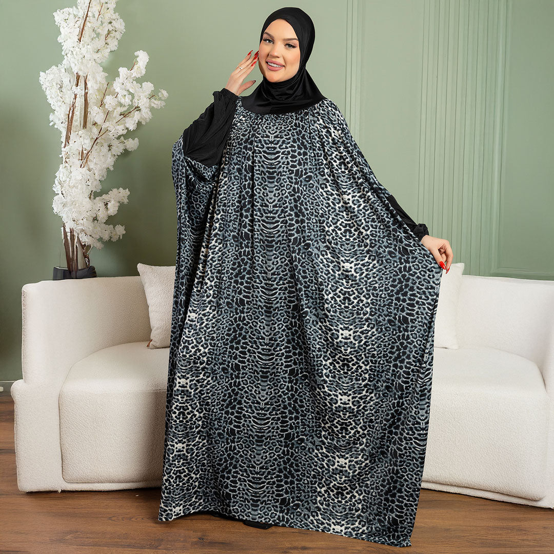 Practical  Kuwaiti Jersey prayer dress  with headscarf