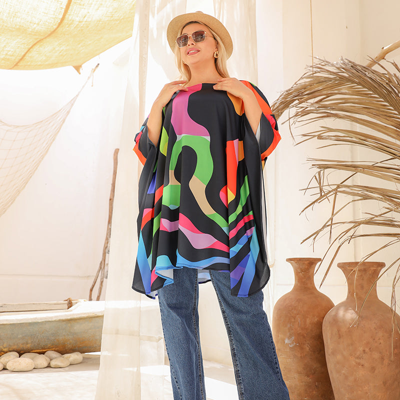 Autumn poncho - printed