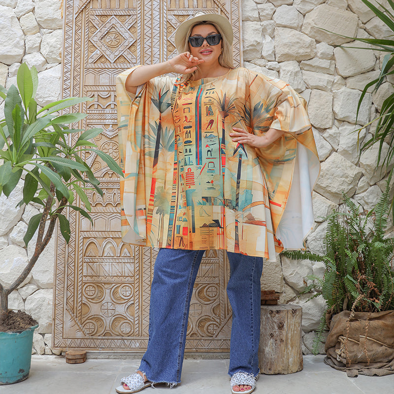 Autumn poncho - printed