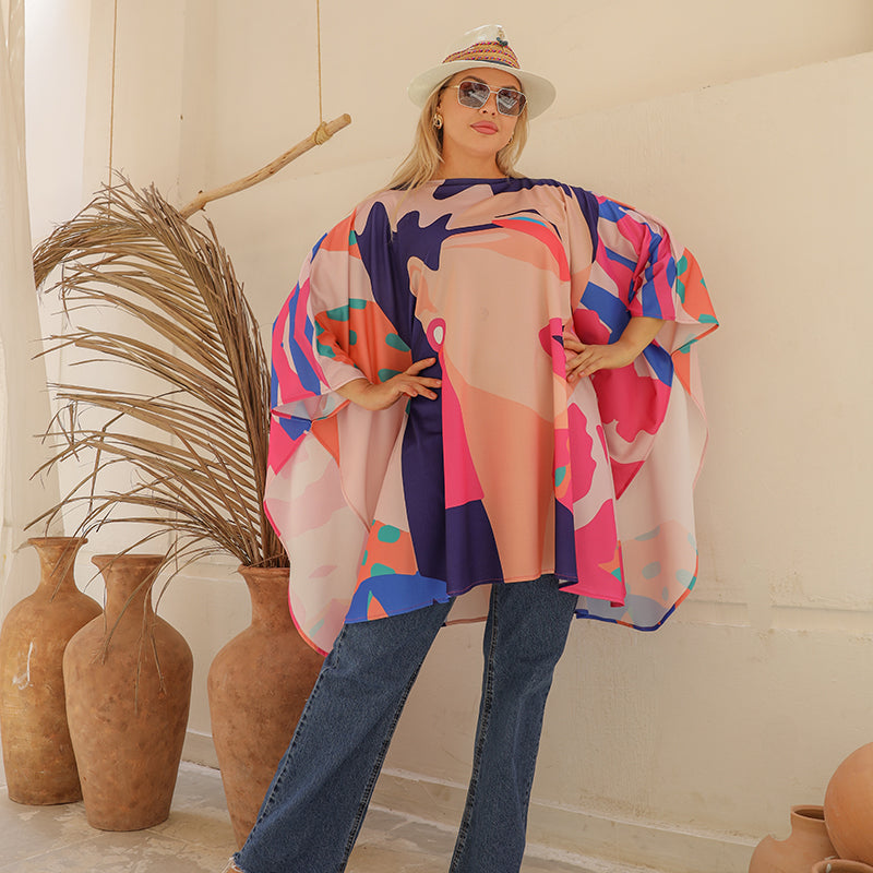 Autumn poncho - printed