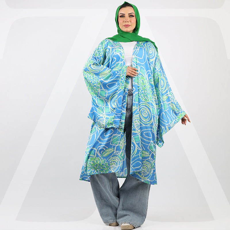 Silky Satin Cardigan-Printed