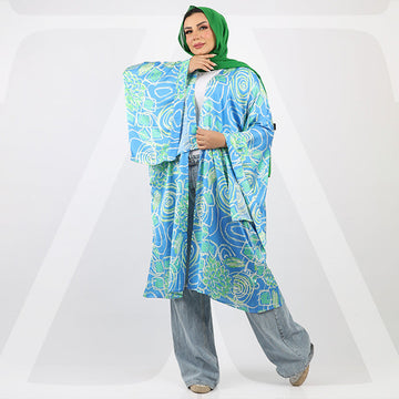 Silky Satin Cardigan-Printed