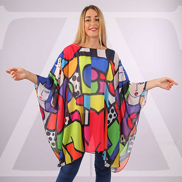 Chiffon Poncho - Printed