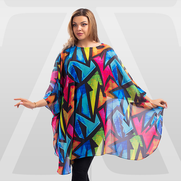 Chiffon Poncho - Printed