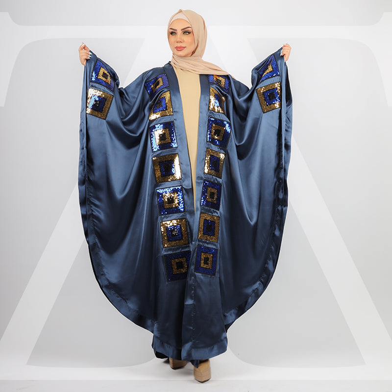Dubai Silky Satin kaftan- Embroidered