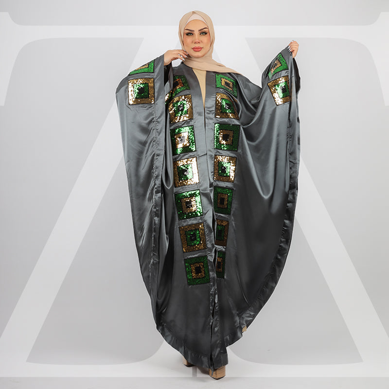 Dubai Silky Satin kaftan- Embroidered