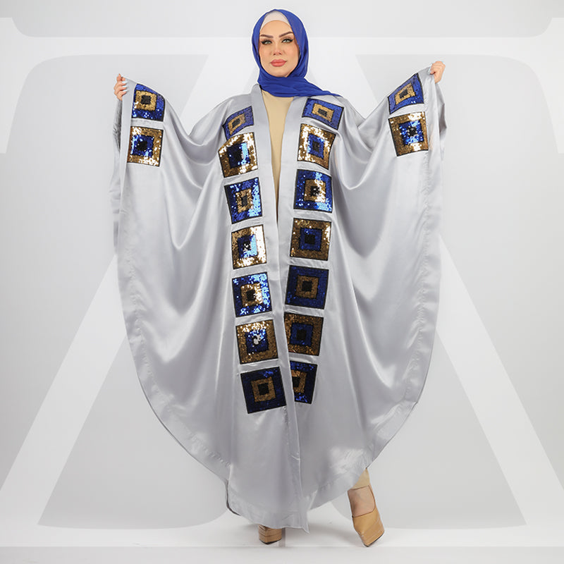 Dubai Silky Satin kaftan- Embroidered