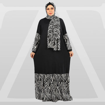 Practical Saudi Jersey prayer dress with headscarf