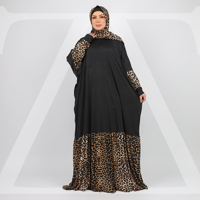 Practical Saudi Jersey  prayer dress with headscarf